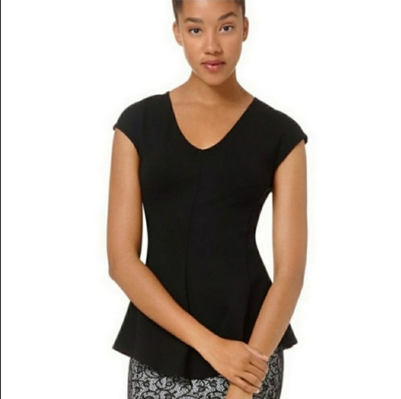 ROYAL BLUE XS Babaton Perret V Neck Peplum Top - Picture 2 of 6